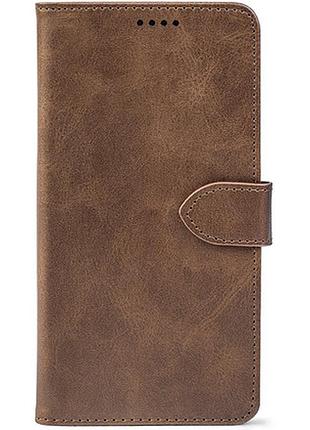 Шкіряний чохол книжка для телефону на motorola edge 60 fusion brown (front)