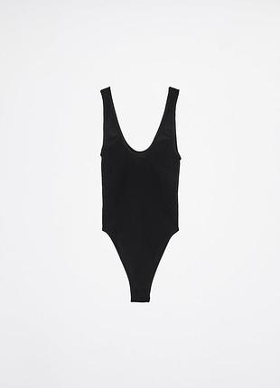Боді жіночий бренду zara з колекції "the collection", чорний, розмір м -l