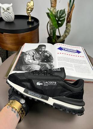 💎мужские кроссовки lacoste elite active prm black white