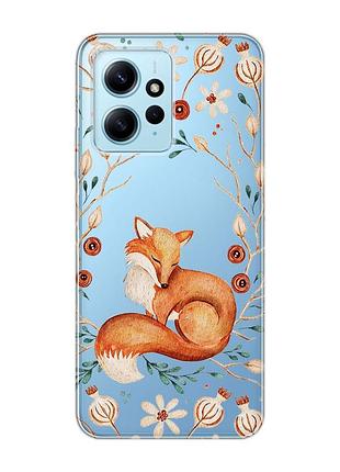 Прозрачный чехол на xiaomi redmi note 12 4g лисичка (принт 420)