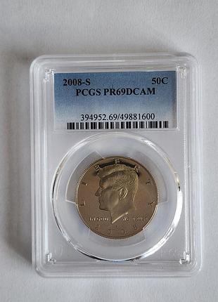 Сувенірна продукція. сплав міді та нікеля. кеннеді. 2008р. s. proof. pr69dcam