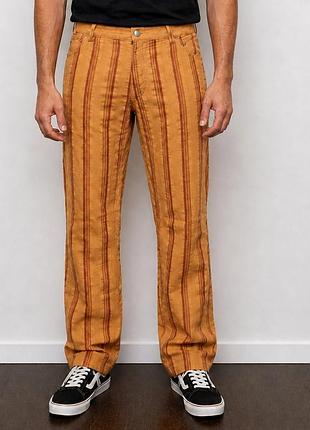Тонкие котоновые джинсы в полоску от hugo boss (164)