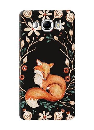 Матовый черный чехол на samsung galaxy j7(2016) j710 лисичка (принт 420)