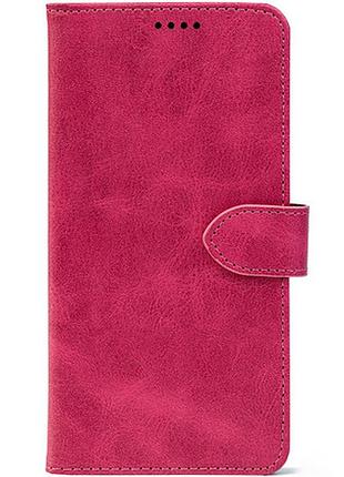 Шкіряний чохол книжка для телефону на infinix smart 10 plus magenta (front)