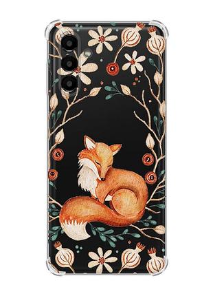 Чехол с утолщёнными углами на samsung galaxy a04s/a13 5g лисичка (принт 420)