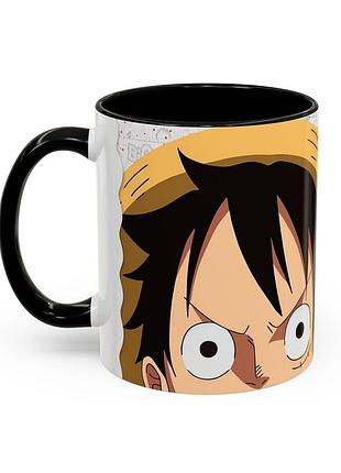 Чашка "one piece" - луффі чорний