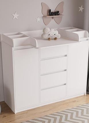 Пеленальный комод furnigrade пс-8 100х130х45 см. белый