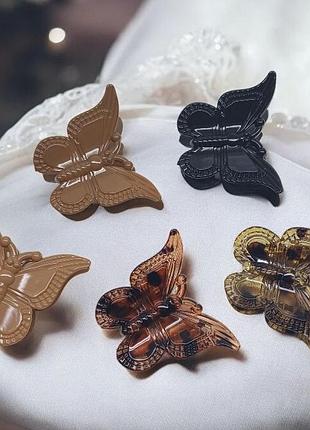 Краб для волос бабочка пластик 7×6см, цена за упаковку