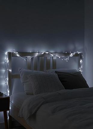 Новогодняя комнатная гирлянда нить 6 м 50 led белый провод белый w50led6mww