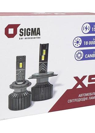 Led светодиодные лампы sigma x5 75w h4 h/l (2шт)