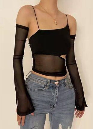 Топ лонгслив y2k dollskill