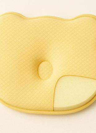 Подушка ортопедическая детская babycomfort papaella 27×22×3 см с эффектом памяти, в форме мишки желтая
