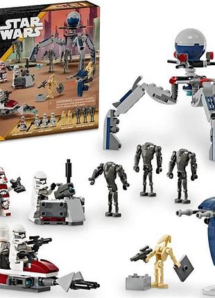 Конструктор lego star wars клоны-пехотинцы и боевой дроид, боевой набор 215 деталей (75372)