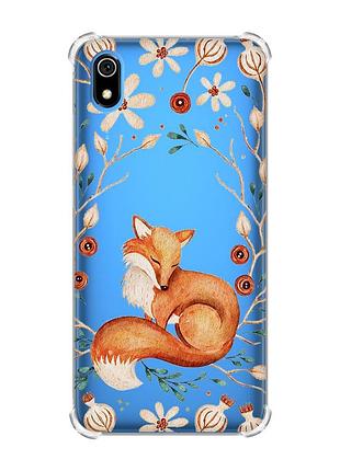 Чехол с утолщенными углами на xiaomi redmi 7a лисичка (принт 420)