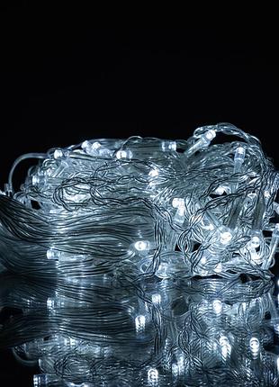 Новогодняя гирлянда штора 1,5х1,5 м 64 led белый провод белый zwm1564ledw