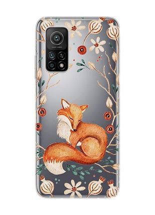 Прозрачный чехол на xiaomi mi 10t/mi 10t pro лисичка (принт 420)