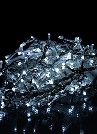 Новогодняя гирлянда уличная бахрома 6 м 105 led белый провод белый 6мww