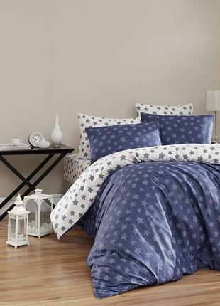Постільна білизна first choice ranforce light navy blue ранфорс сімейний сірий