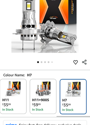Лампочки в машину led h7