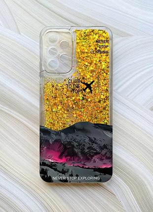 Чехол с плавающими золотыми блестками на samsung galaxy a23 поднимись на вершину (принт 419)