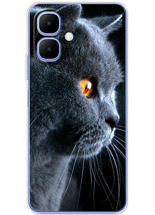 Чехол силиконовый с картинкой на tecno spark go 2 (британский кот)