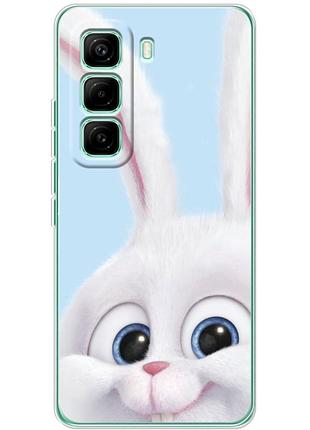Чехол силиконовый с картинкой на infinix hot 60 pro (кролик снежок)