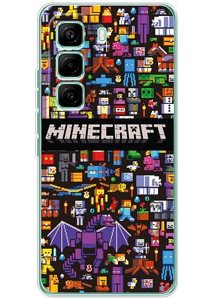 Чехол силиконовый с картинкой на infinix hot 60 pro (майнкрафт, minecraft)