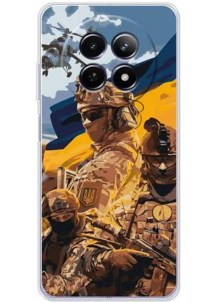 Чехол силиконовый с картинкой на realme 13 5g (патриотический, воины всу)