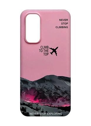 Матовий рожевий чохол на xiaomi redmi note 11 4g піднімись на вершину (принт 419)