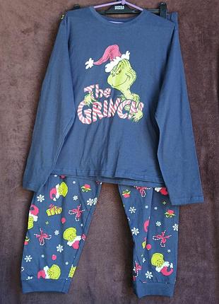 Костюм женский домашний,  синий, котон,  grinch, l, 42-44