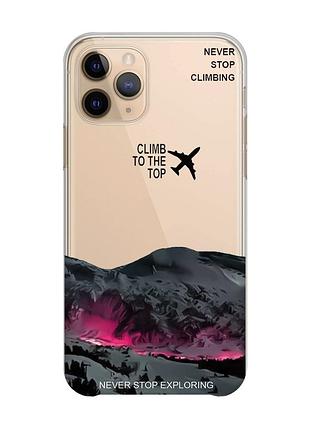 Прозрачный чехол на apple iphone 11 pro (5,8) поднимись на вершину (принт 419)