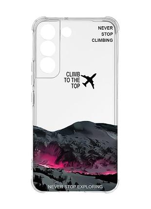 Чехол с утолщёнными углами на samsung galaxy s22 поднимись на вершину (принт 419)