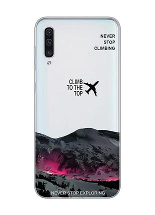 Прозрачный чехол на samsung galaxy a50 (2019) a505/a30s поднимись на вершину (принт 419)