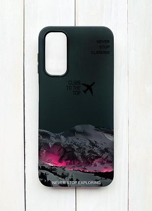 Матовый чехол на samsung galaxy a14 5g черный поднимись на вершину (принт 419)