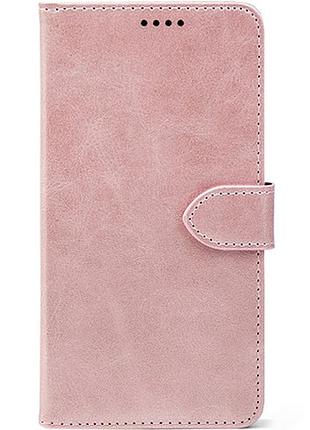 Кожаный чехол книжка для телефона на xiaomi poco f7 rose gold (front)
