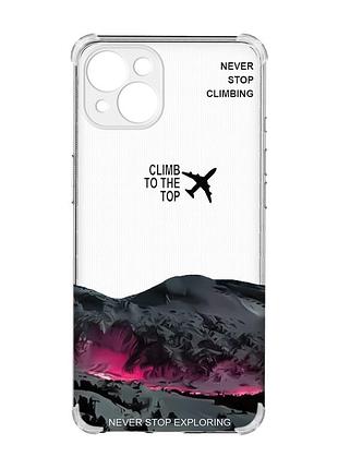 Чохол із потовщеними кутами на iphone 15 plus піднімись на вершину (принт 419)