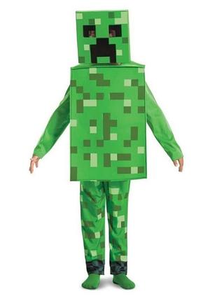 Карнавальный костюм minecraft creeper, размер 105-145 – костюм крипер для детей l 125-135 см