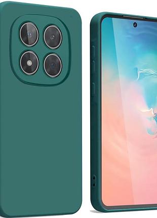 Чохол fiji full soft premium для xiaomi redmi note 14 pro протиударний бампер з мікрофіброю dark green