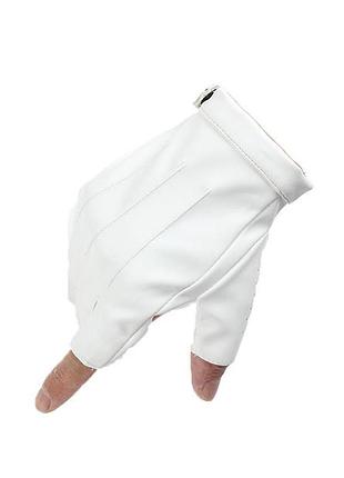 Перчатки беспалые кожаные gloves унисекс l белый 02262