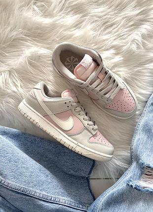 Женские кроссовки nike sb dunk low grey pink найк данк серого с розовым цветами
