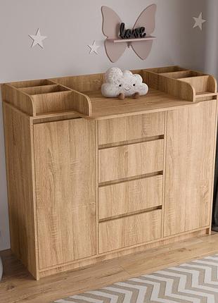 Пеленальный комод furnigrade пс-8 100х130х45 см сонома