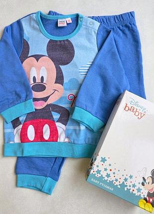 Детская теплая пижама на байке disney 98 см (30 мес) цвет blue azul
