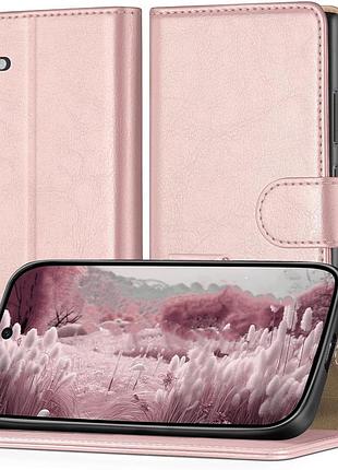 Чехол-книжка ringpi для samsung galaxy a25 5g розовое золото