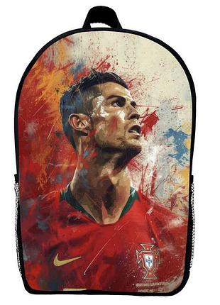 Рюкзак школьный криштиану роналду футбол (school gear bag 011) черный, 39 х 27 х 14 см