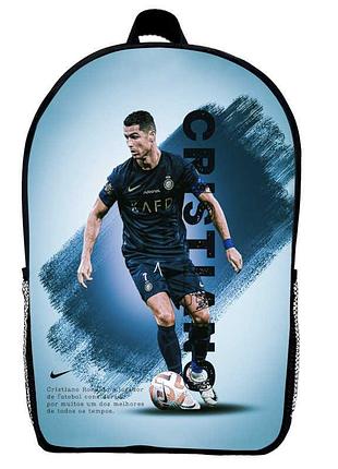 Рюкзак школьный криштиану роналду футбол (school gear bag 03) черный, 39 х 27 х 14 см