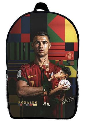 Рюкзак школьный криштиану роналду футбол (school gear bag 01) черный, 39 х 27 х 14 см