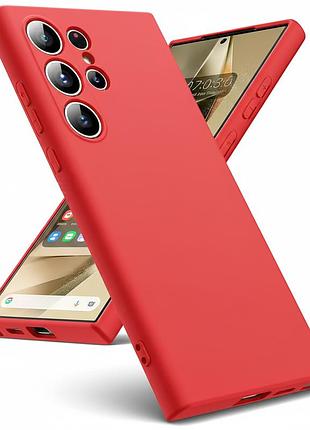 Чехол fiji full soft premium для samsung galaxy s24 ultra (s928) противоударный бампер с микрофиброй red