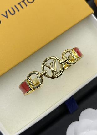 Браслет луи виттон luxury red enamel lv cuff люкс уценка