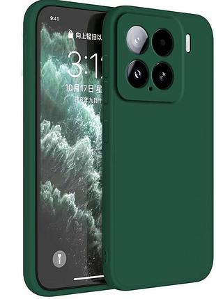 Чехол fiji full soft premium для xiaomi 15 противоударный бампер с микрофиброй dark green