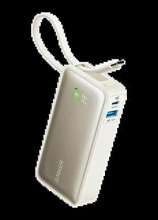 Anker nano power bank (30w, build-in usb-c cable, 10000 mah) beige (уцінка: пошкоджена упаковка)